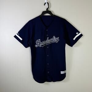 byu vintage byu tv broadcasting blue sports teks mens jersey size Medium